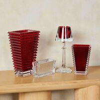 baccarat eye vase rectangular medium red