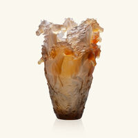 daum cavalcade glazed vase extra large brown limited edition