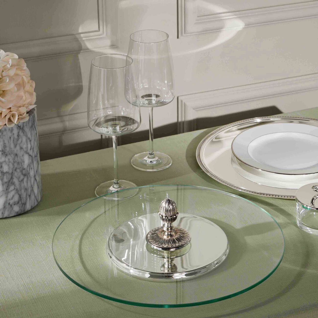 christofle malmaison cheese tray round medium silver plated