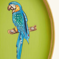les ottomans fauna serving tray oval medium green