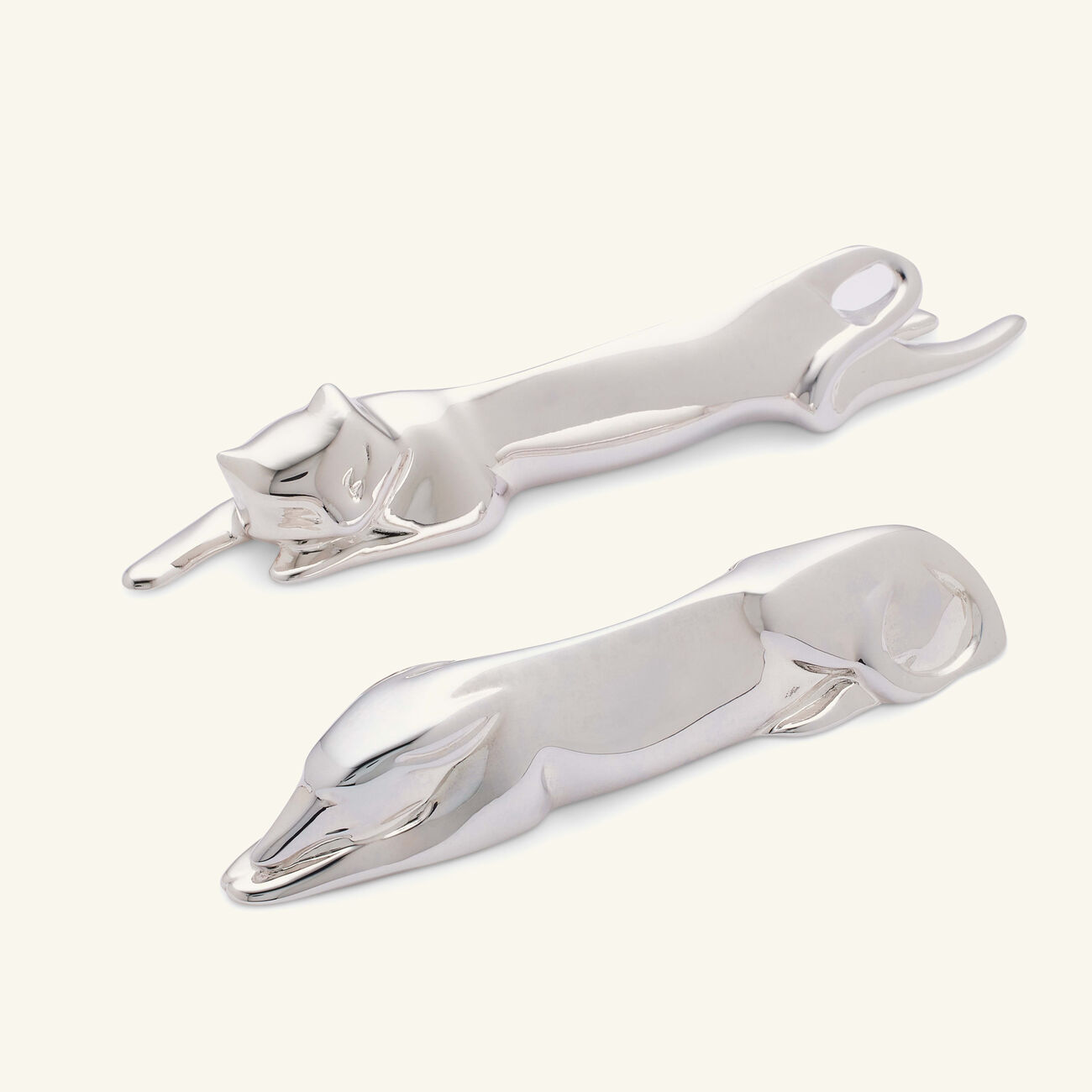 christofle gallia dog cat knife rests