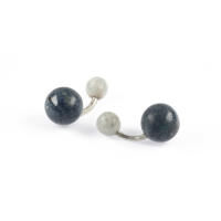 Cufflinks Blue Coral Aquamarine Silver. With Box Cufflinks Blue Coral Aquamarine Silver. With Box, small
