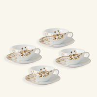 bernardaud vegetal or tea cup   saucer gold set of 4