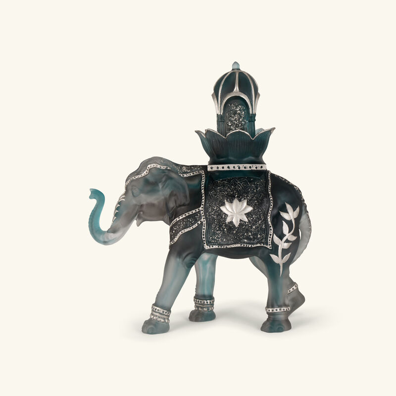 daum shalmara elephant sculpture limited edition blue