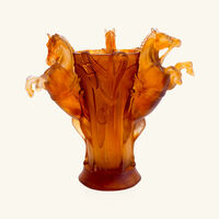 daum r ve equestre vase medium amber