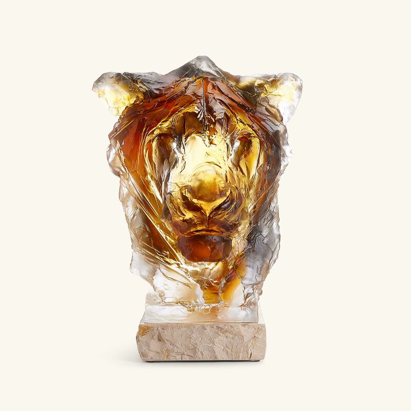 Lion Head Sculpture Large Brown daum lion head sculpture large brown