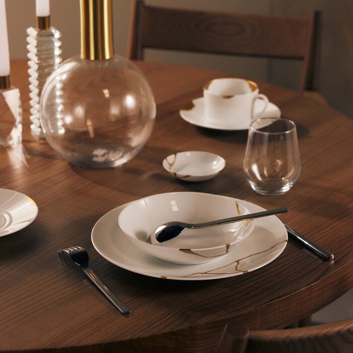 bernardaud kintsugi dinner plate round white 27cm