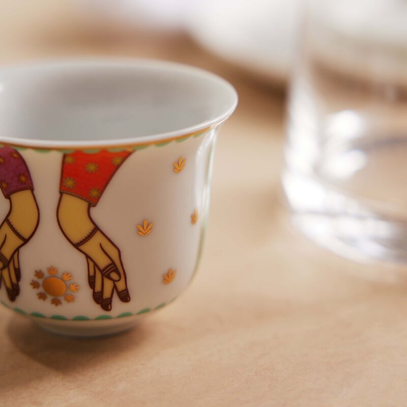 Hessa Arabic Coffee Cup White Set Of 2 silsal hessa arabic coffee cup white set of 2