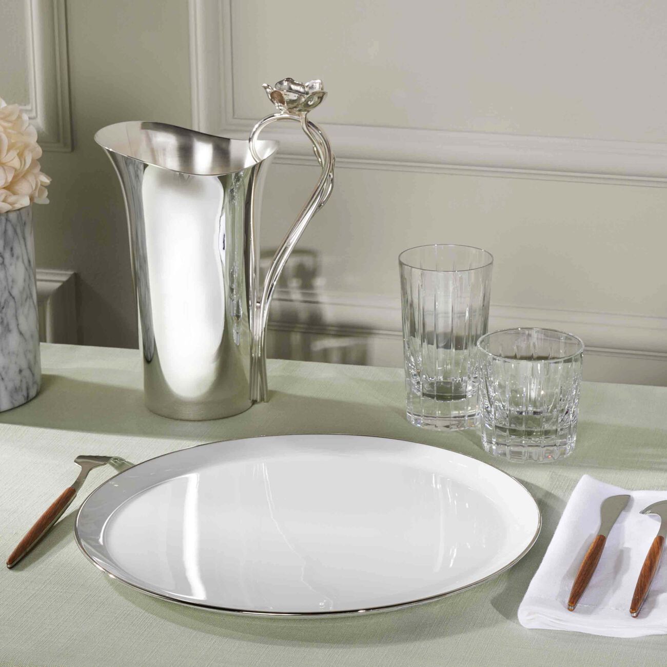 christofle albi serving platter oval silver 31cm