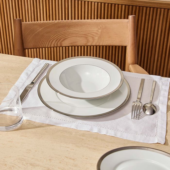 bernardaud maille platine soup plate white 22cm