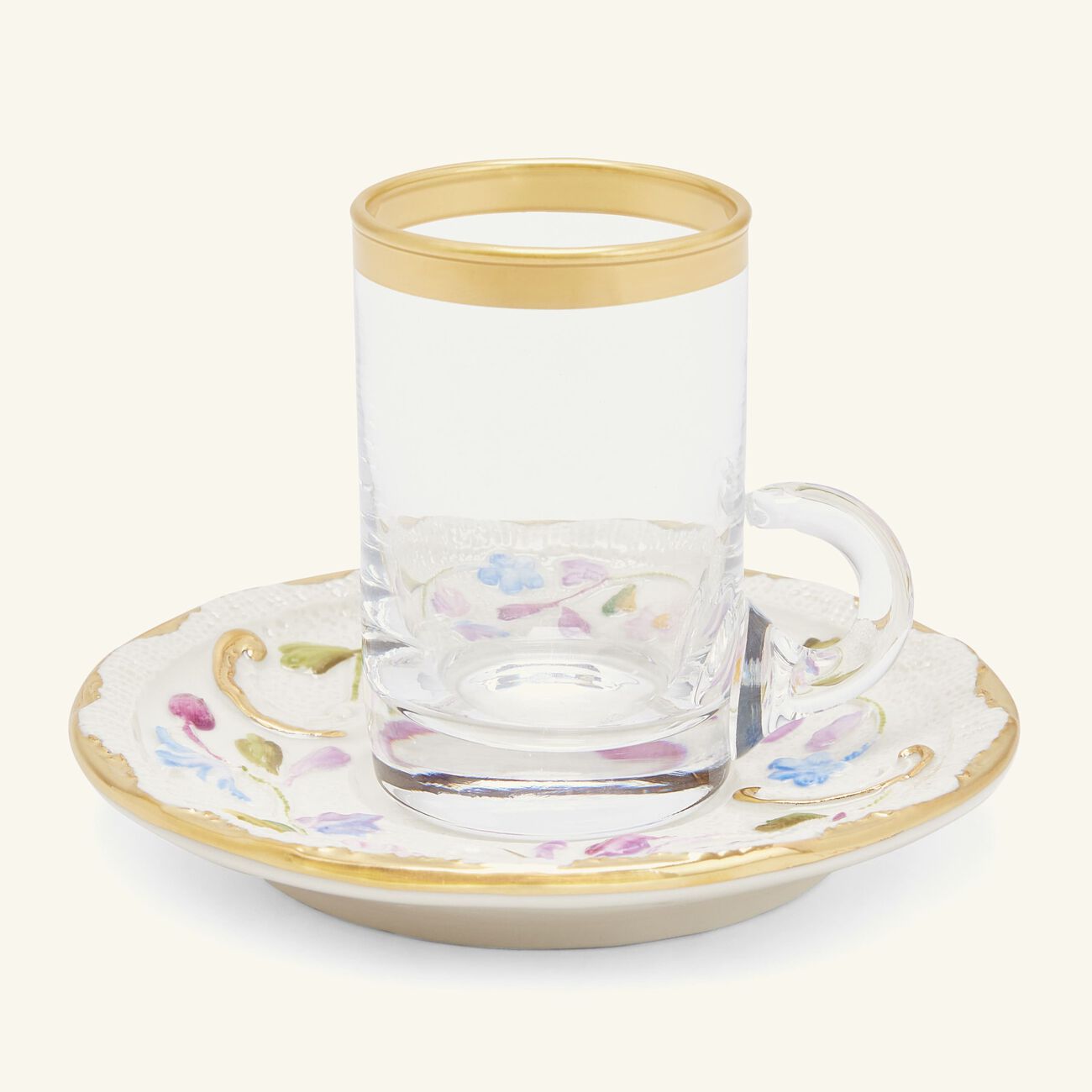 villari taormina arabic tea cup saucer white