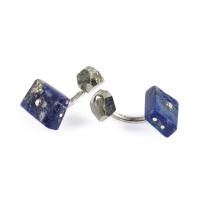 Cufflinks Lapis-Lazuli. Pyrite.Silver, small