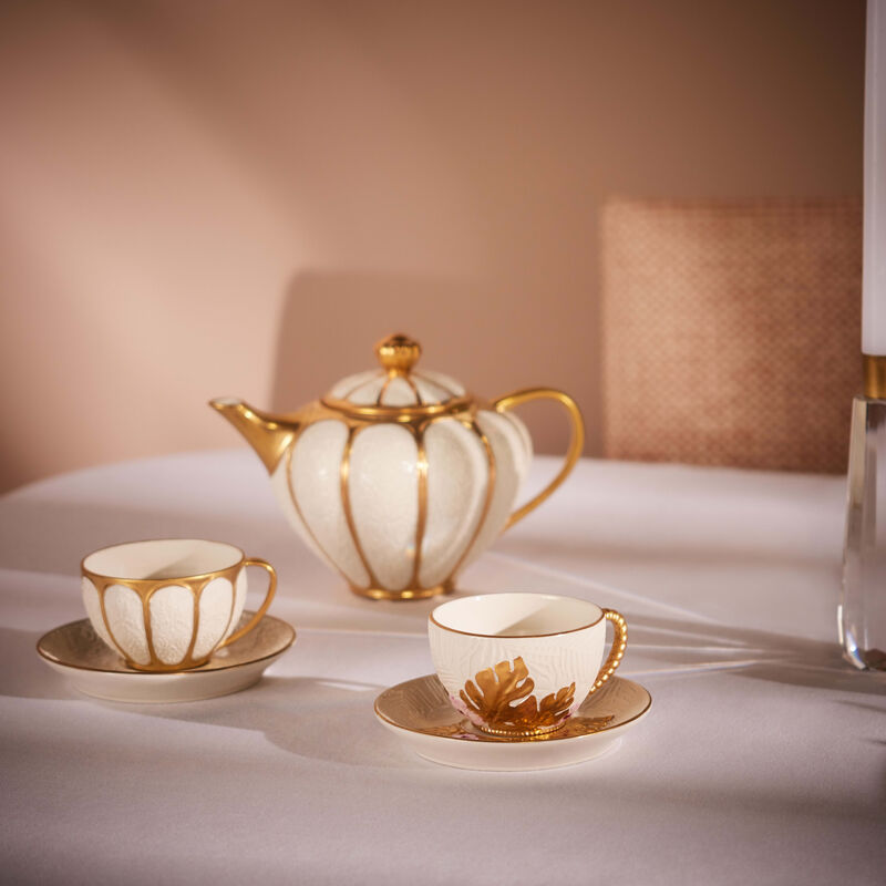 فنجان الشاي أكابولكو مع صحنه أبيض فيلاري فنجان الشاي أكابولكو مع صحنه أبيض