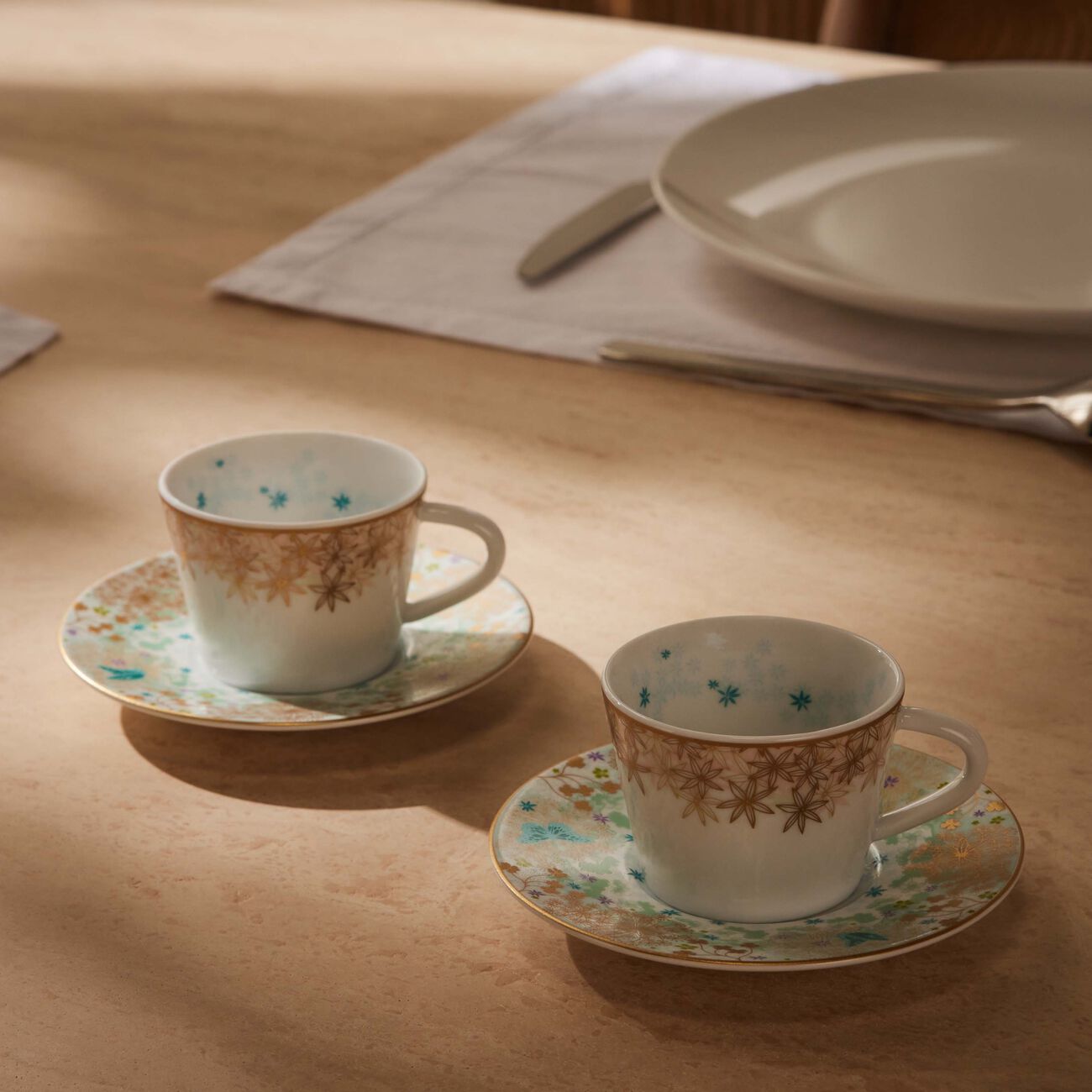 Coffee Cup & Saucer Blue Set Of 2 bernardaud coffee cup saucer blue set of 2