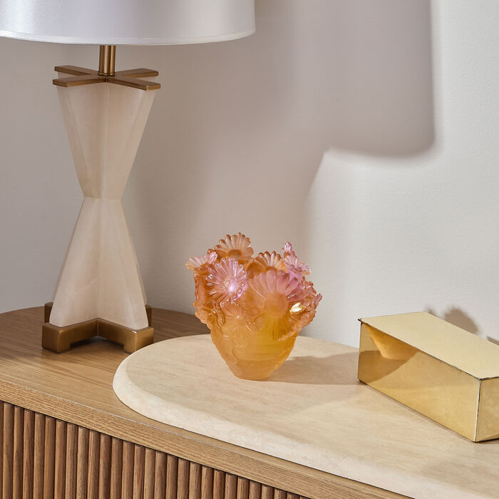 daum or d abeille vase small orange limited edition