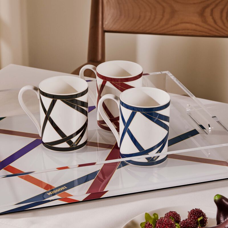 missoni home nastri tea cup saucer red set of 2