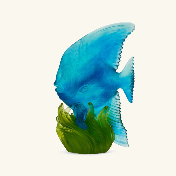 daum maya platax fish figurine mini blue