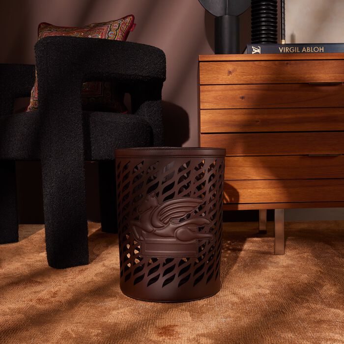 etro drill waste basket brown