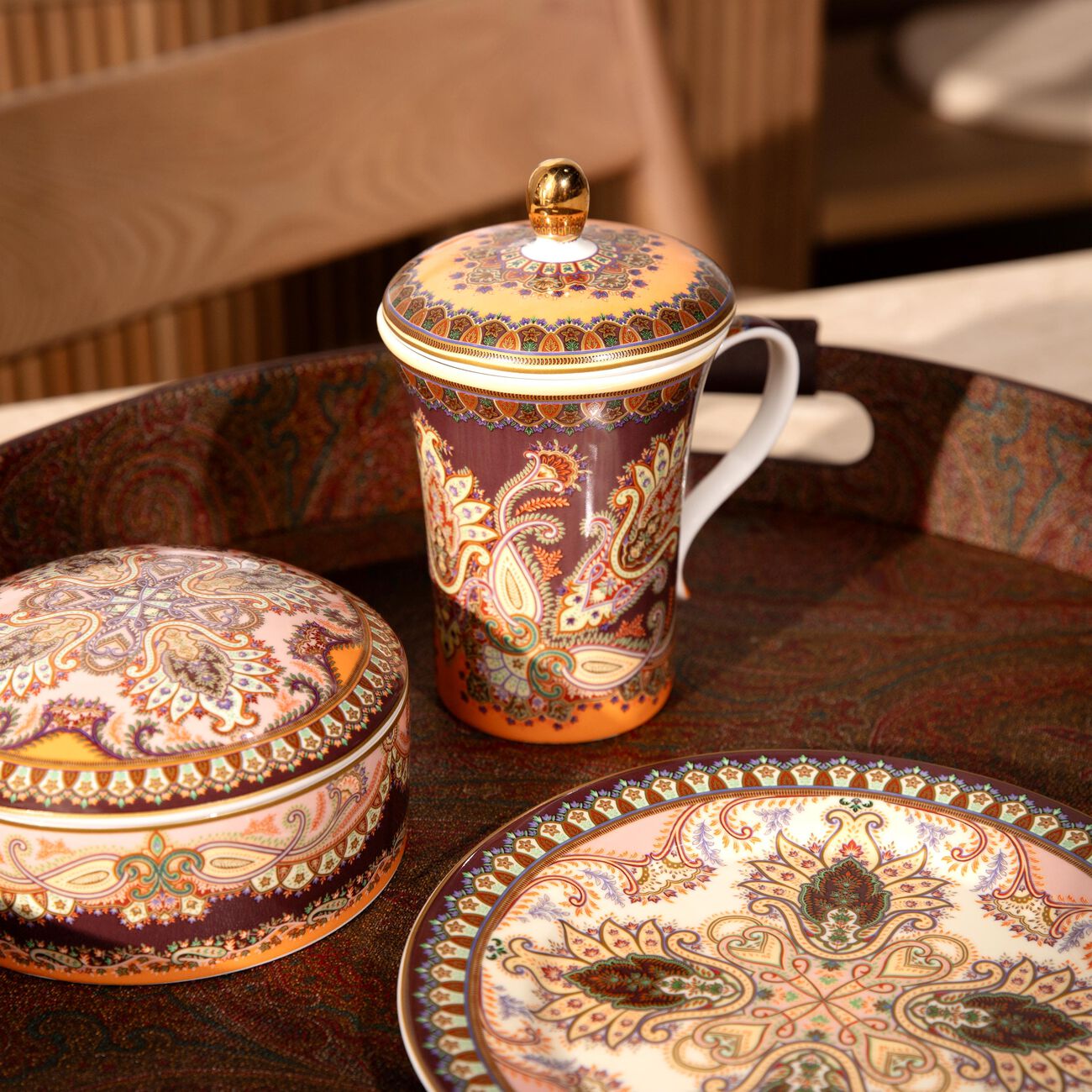 etro thistle mug with lid pink