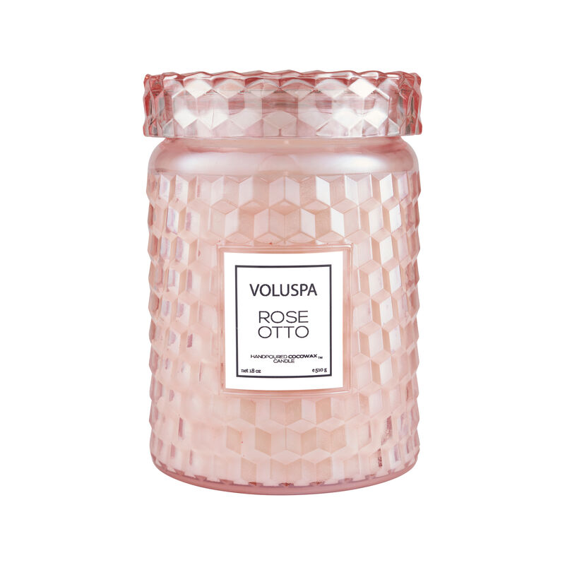 Rose Otto Glass Candle, large