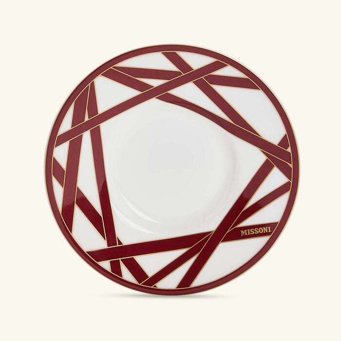 ميسوني هوم طقم ناستري المؤلف من فنجانين للقهوة مع صحنيهما بلون أحمر