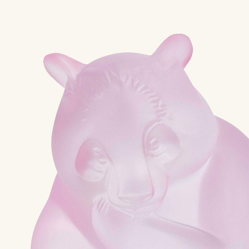 lalique panda sculpture small pink