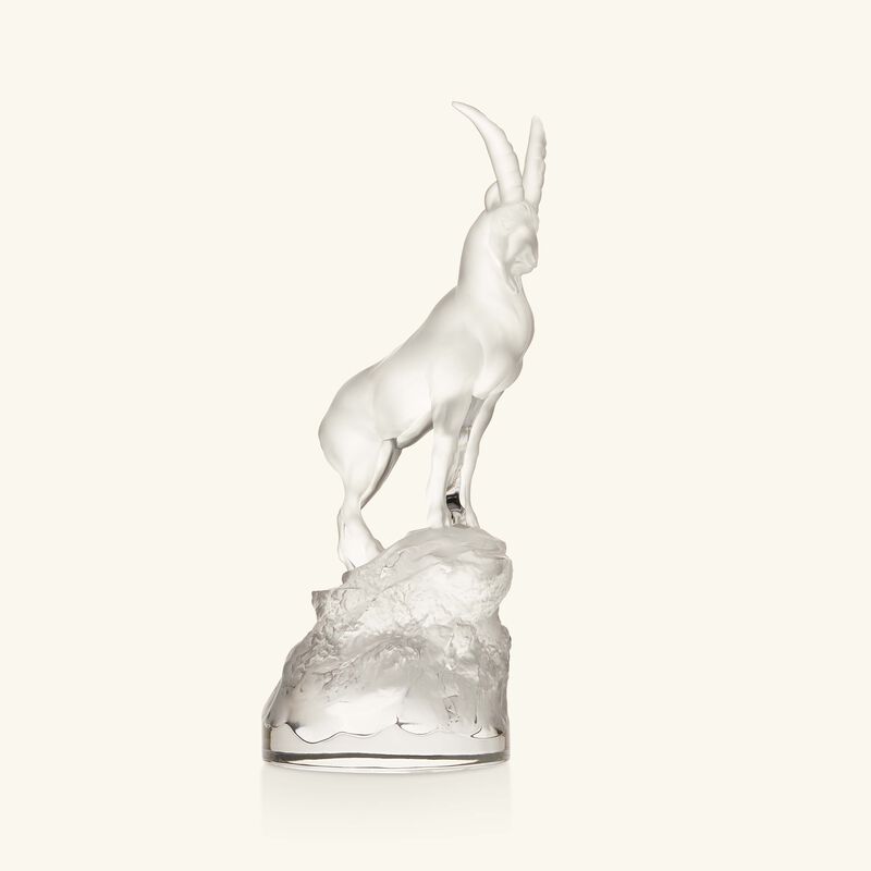 lalique terramineral ibex figurine medium clear