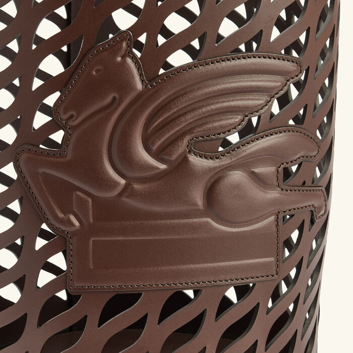 etro drill waste basket brown