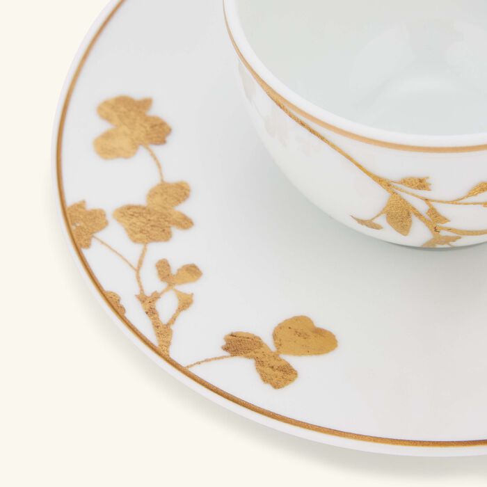bernardaud v g tal or coffee cup saucer gold set of 2