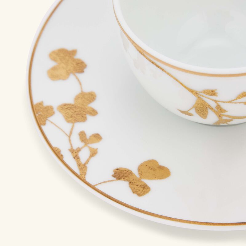 bernardaud v g tal or coffee cup saucer gold set of 2