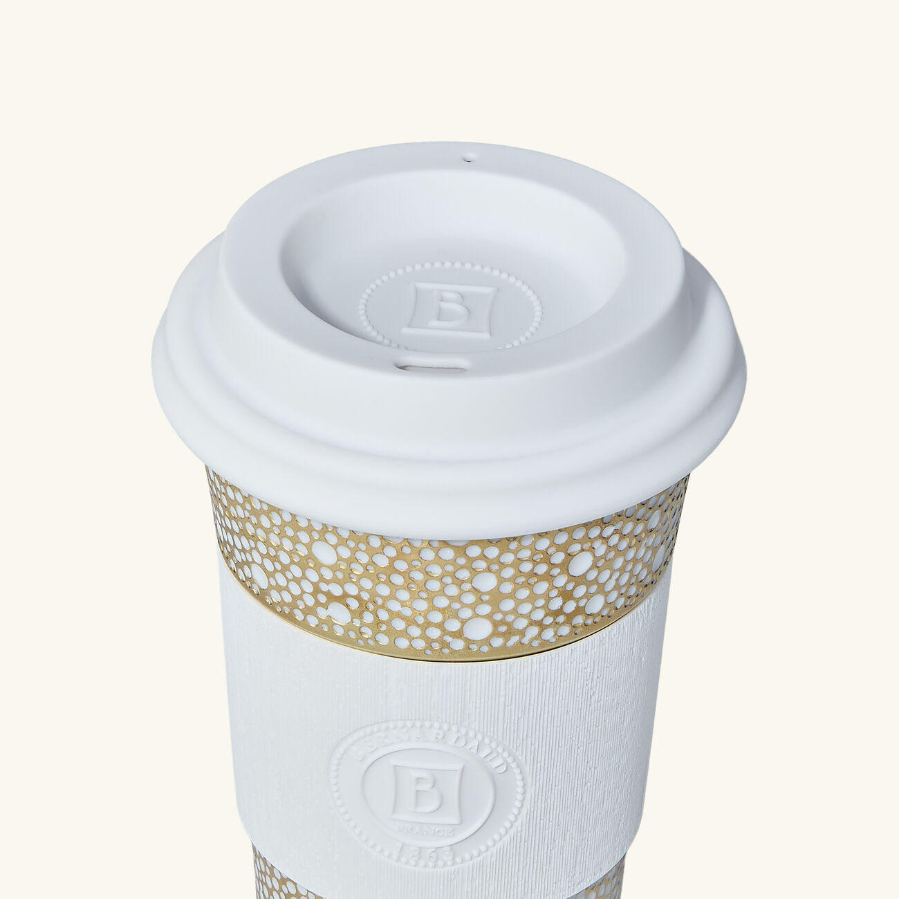 bernardaud ecume travel mug gold