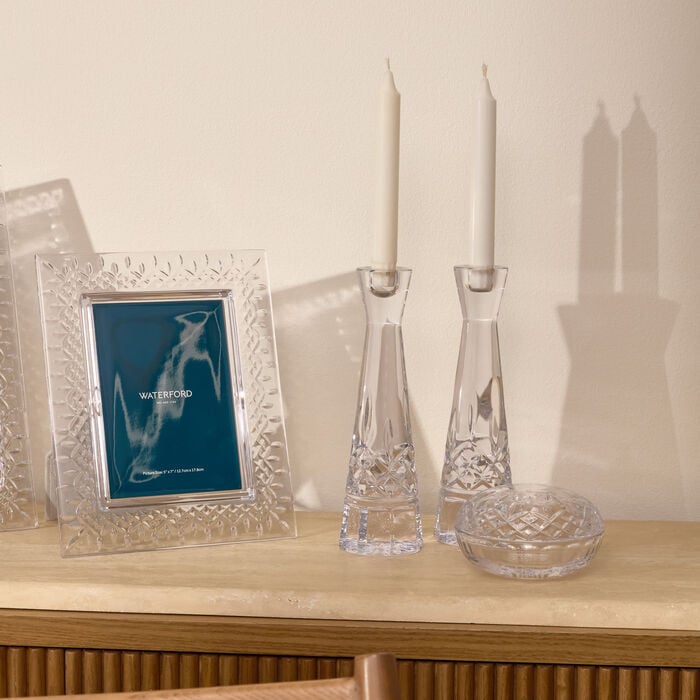 waterford lismore round candleholder clear