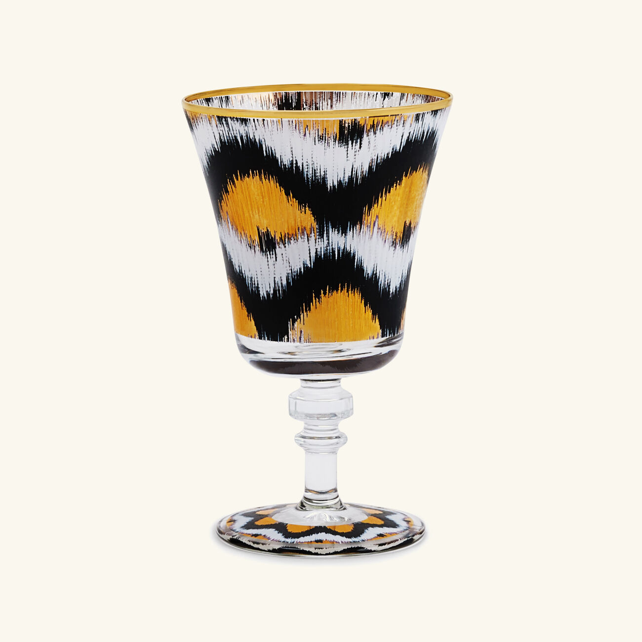 les ottomans ikat drinking glass black