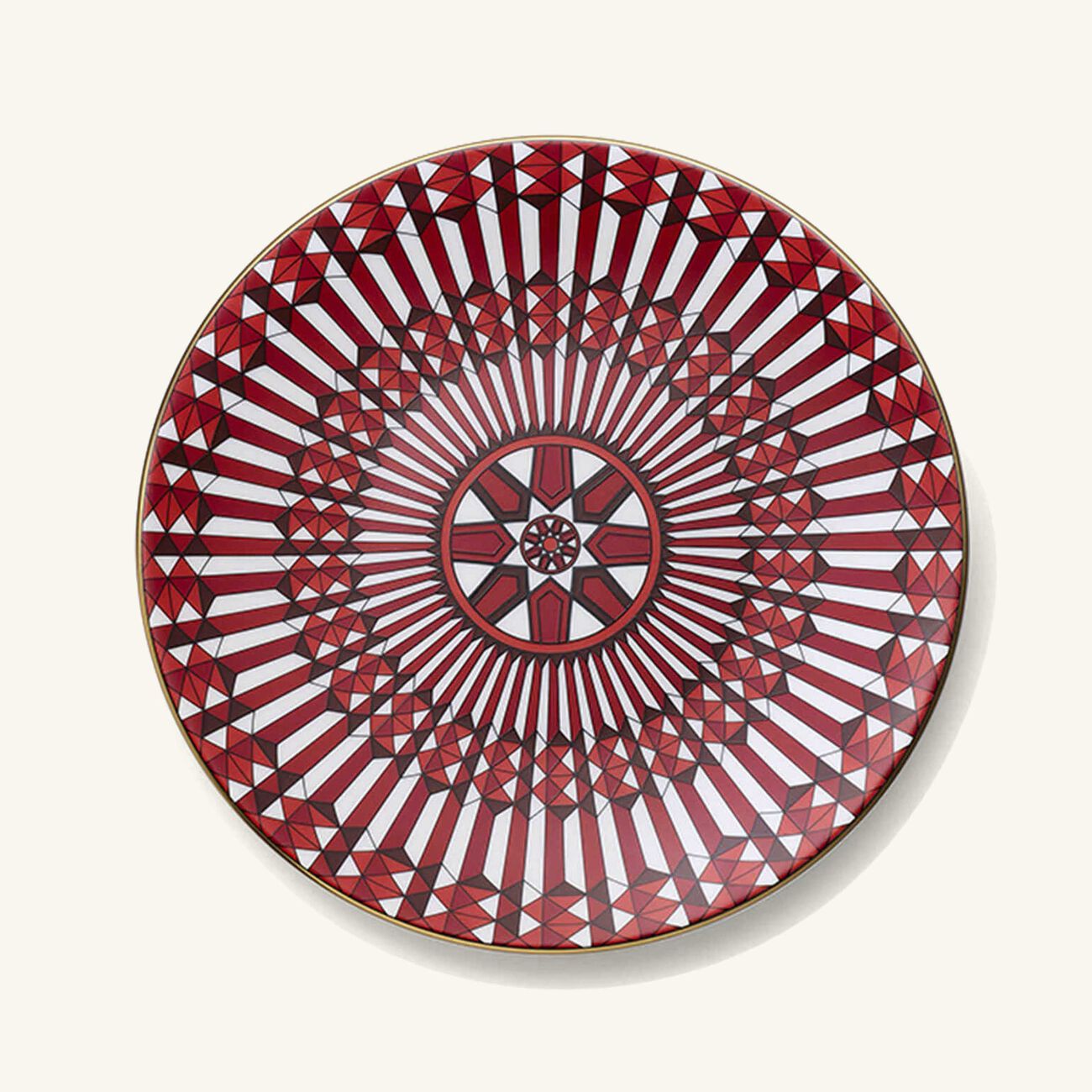 baccarat arcadia bread plate round red 16cm