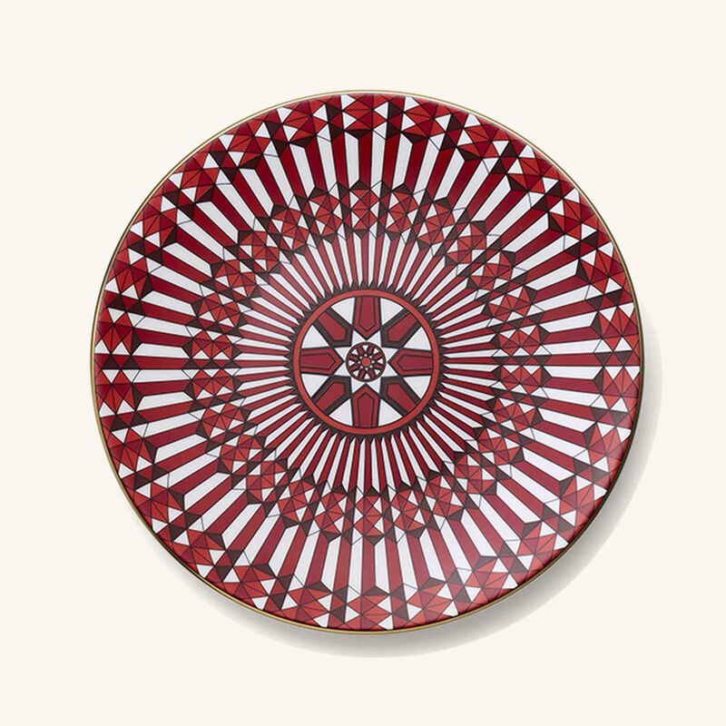 baccarat arcadia bread plate round red 16cm