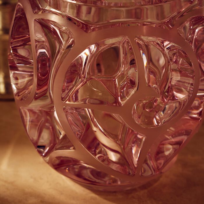 lalique tourbillons vase small pink