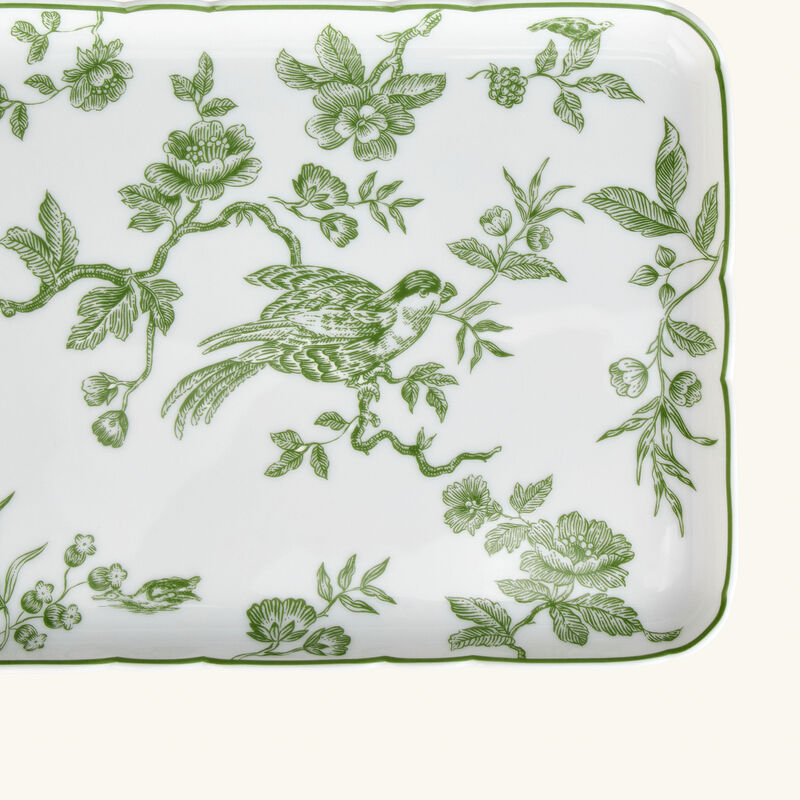 bernardaud albertine serving plate regtangular green