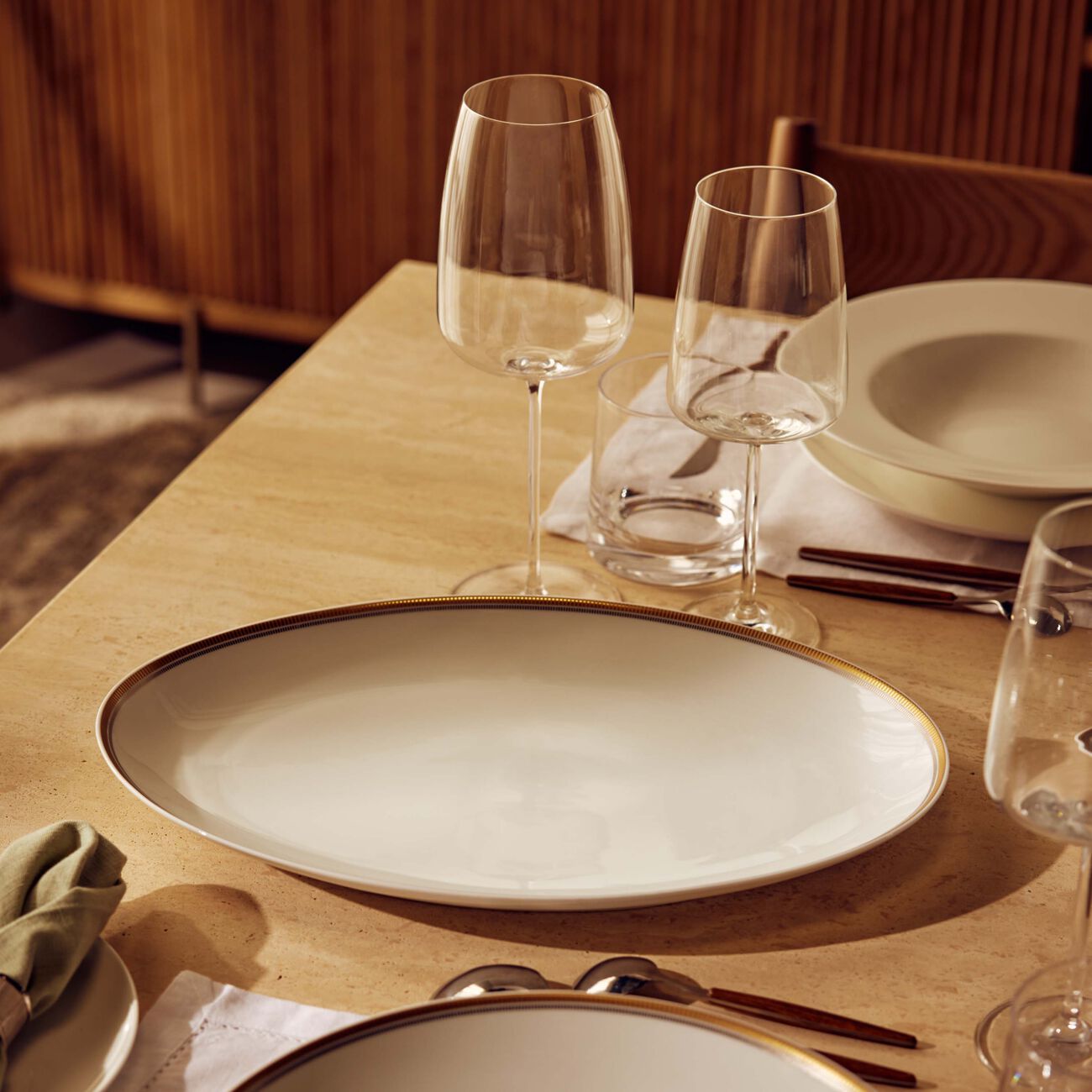 bernardaud gage serving platter oval white 38cm
