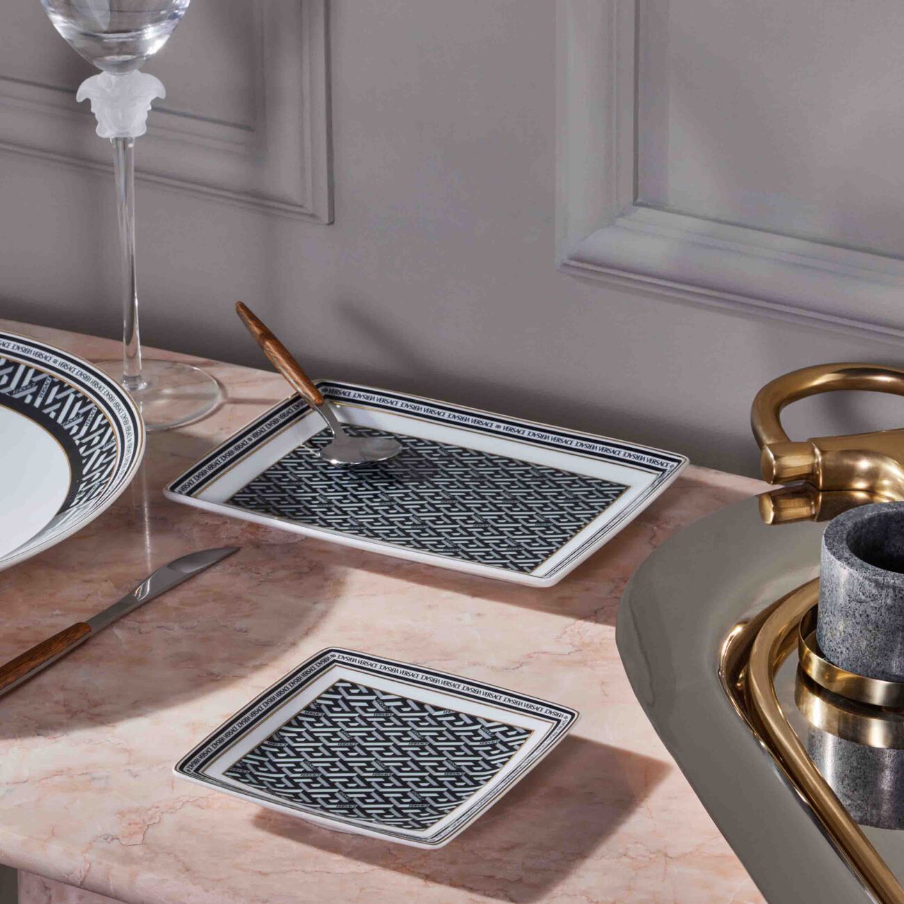 versace la greca trinket tray square