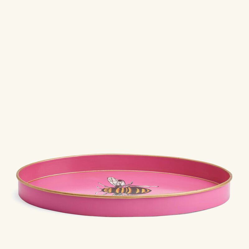 Fauna Serving Tray Oval Medium Pink les ottomans fauna serving tray oval medium pink