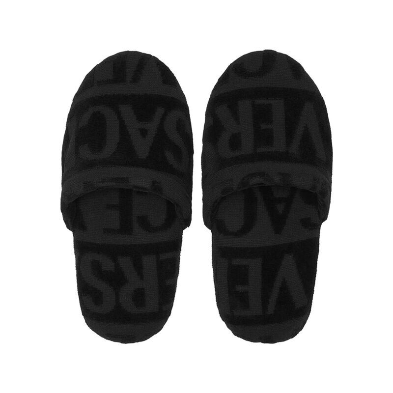 Versace Allover Slippers - Black, large