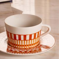 bernardaud terra rosa tea cup saucer orange