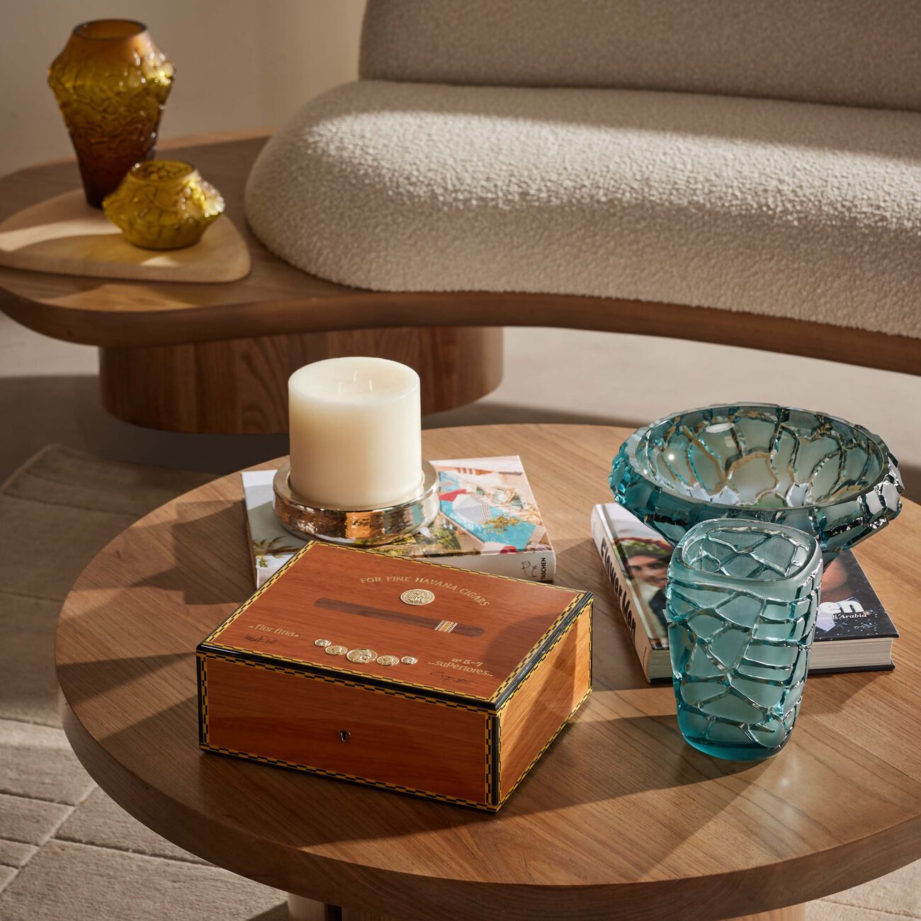 elie bleu medal cigar humidor brown