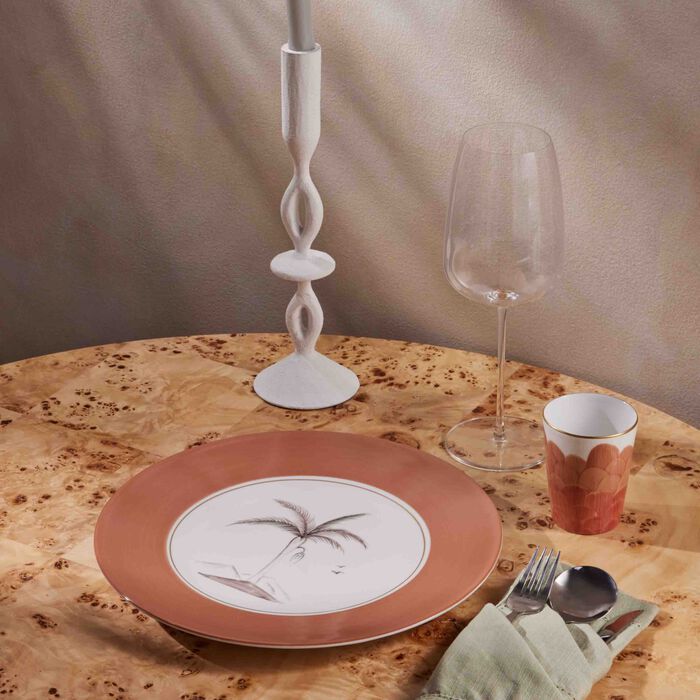 marie daage bamboo colonies charger plate round pink 30cm