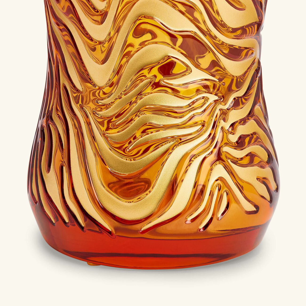 lalique tigre gilded vase large gold
