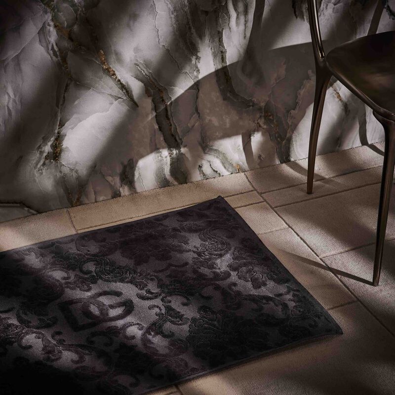 Terry Cotton Bath Mat Black dolce gabbana casa terry cotton bath mat black
