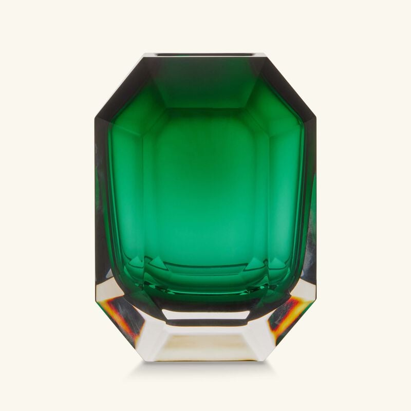 Octogone Bud Vase Small Green baccarat octogone bud vase small green