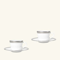 Maille Platine Moka Coffee Cup & Saucer Set Of 2 White bernardaud maille platine moka coffee cup saucer set of 2 white