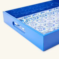 dolce gabbana casa blu mediterraneo tray rectangular large blue