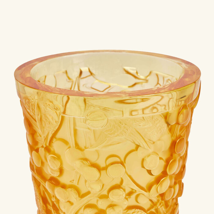 lalique merles et raisins vase small yellow